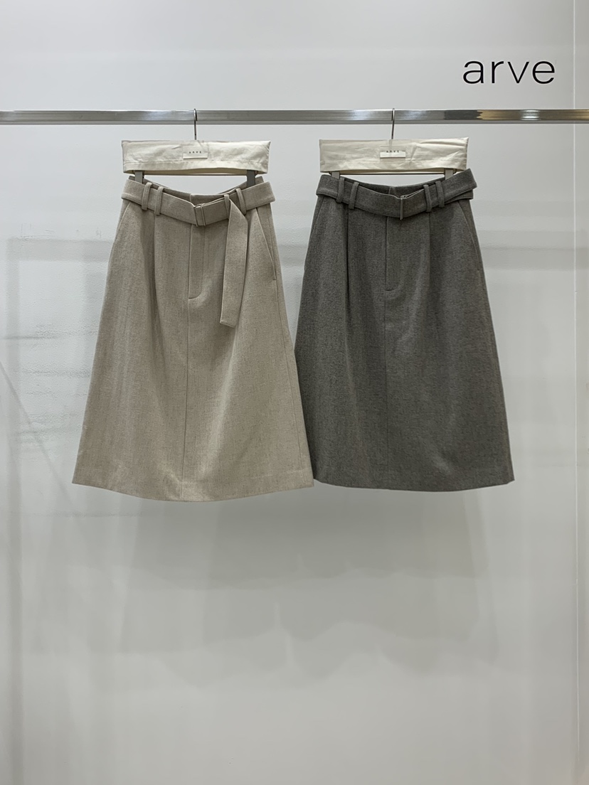 ARVE韓國代購㊣女裝新款推薦職業熱賣休閑半身裙中短裙含腰帶ARVE半身裙/中短裙