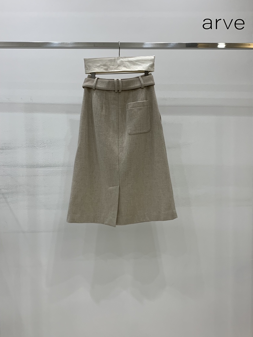 ARVE韓國代購㊣女裝新款推薦職業熱賣休閑半身裙中短裙含腰帶ARVE半身裙/中短裙