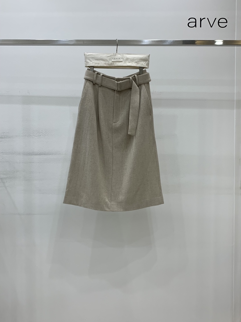 ARVE韓國代購㊣女裝新款推薦職業熱賣休閑半身裙中短裙含腰帶ARVE半身裙/中短裙圖色2
