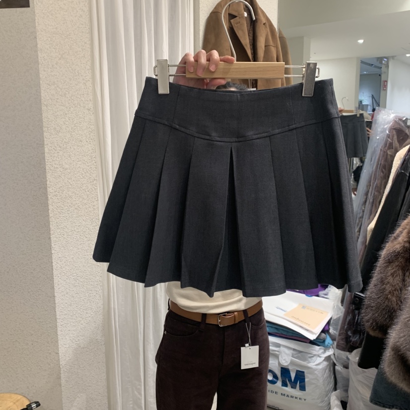 SSEMIENNE東大門㊣代購女士新品推薦熱賣人氣職業25秋冬短裙褶皺SSENIQUE短裙圖色1