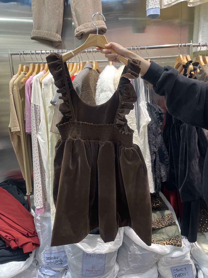 MENDL S東大門㊣直郵女裝新品人氣時尚職業休閑連衣裙絲絨MENDL S連衣裙