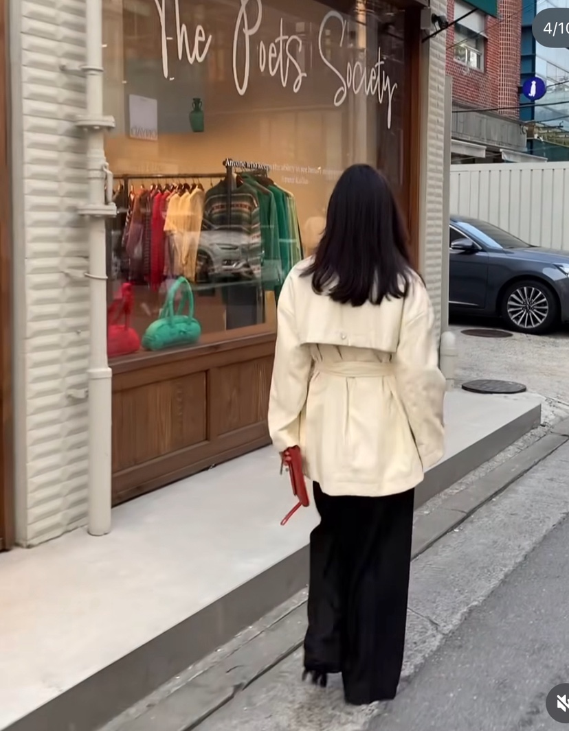 AWESOME-L東大門㊣直郵女裝新品25秋冬夾克含腰帶皮革羊皮AWESOME-L夾克