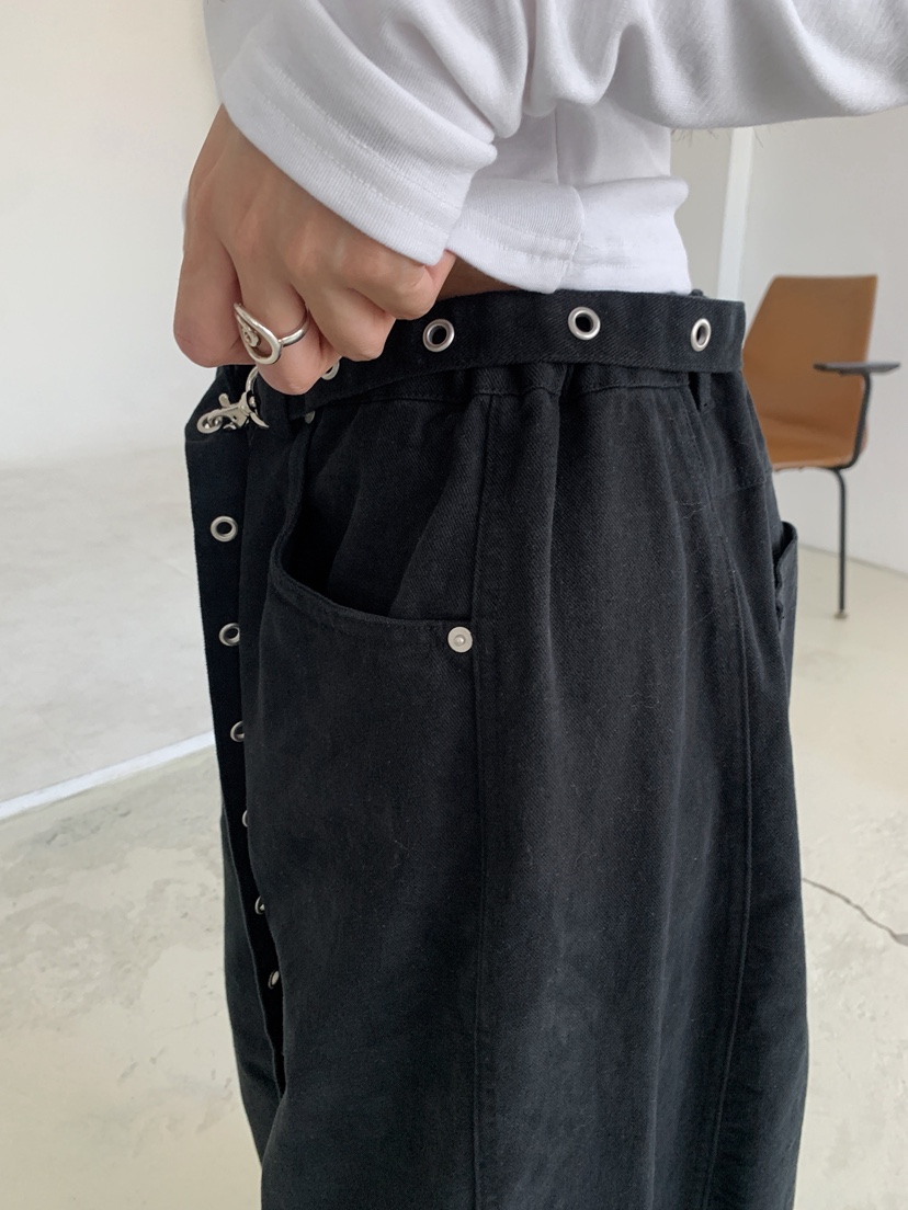 SUGAR CASE韓國代購㊣女裝新款人氣休閑熱賣休閑褲含腰帶鏤空SUGAR CASE休閑褲