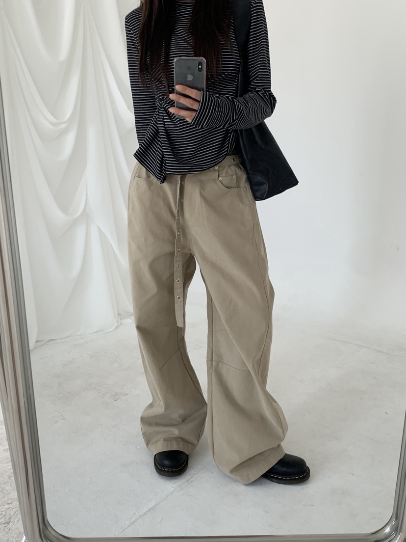 SUGAR CASE韓國代購㊣女裝新款人氣休閑熱賣休閑褲含腰帶鏤空SUGAR CASE休閑褲