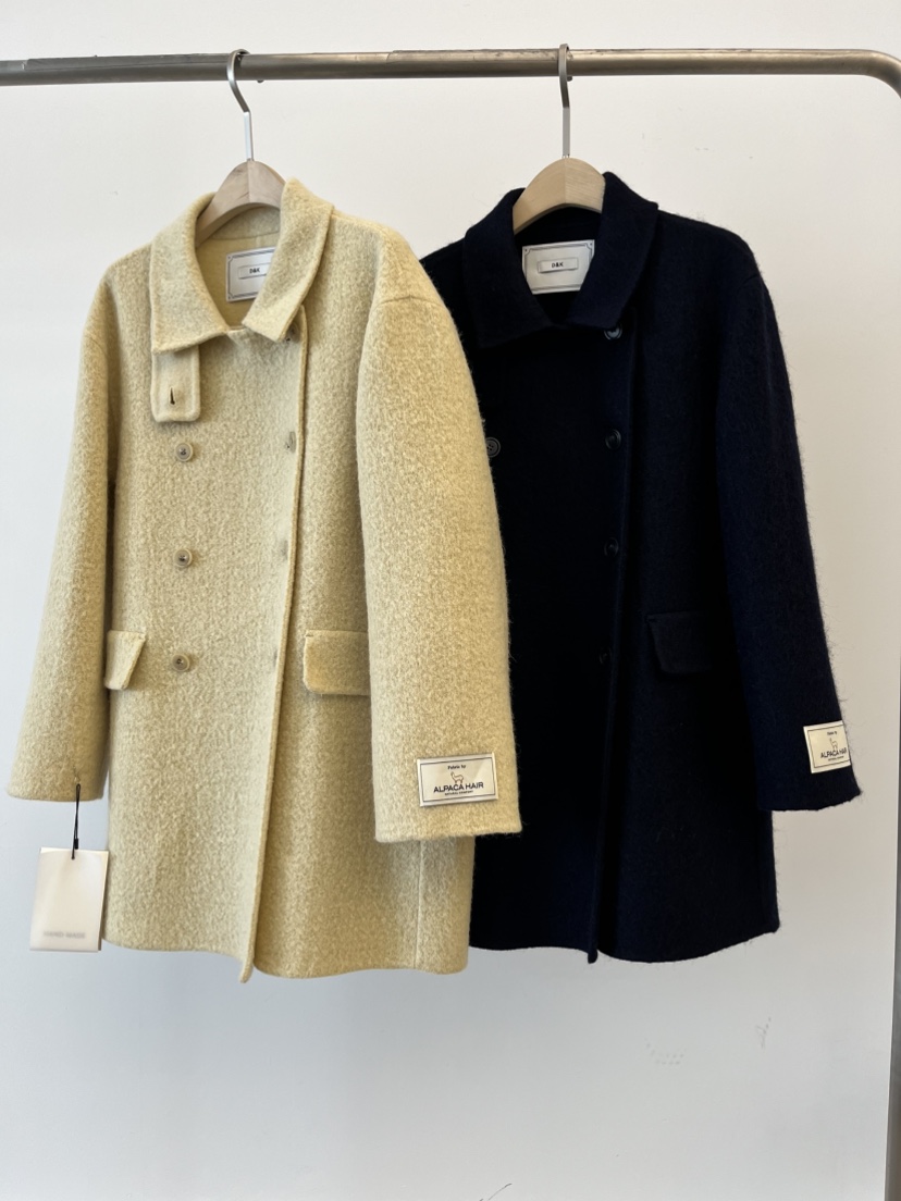 DARAK韓國直郵㊣女裝新款熱賣休閑人氣推薦25秋冬中長款大衣羊駝DARAK中長款大衣