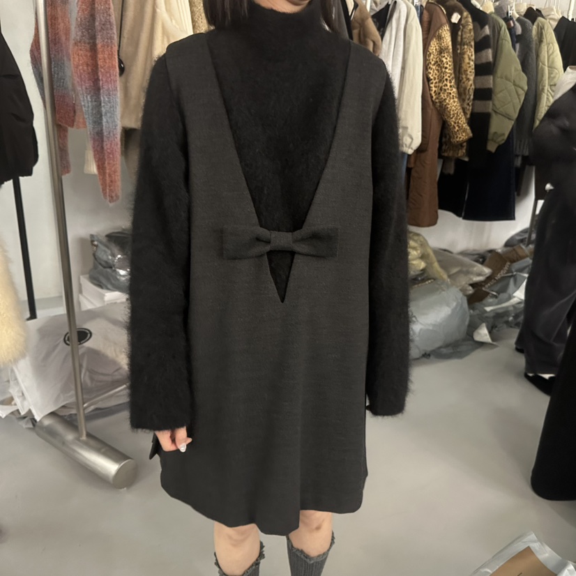 DOUBLE STANDARD/LE SMOKING/MAISONSTAFF韓國直郵㊣女裝新品25秋冬連衣裙不含內搭MAISONSTAFF連衣裙圖色1