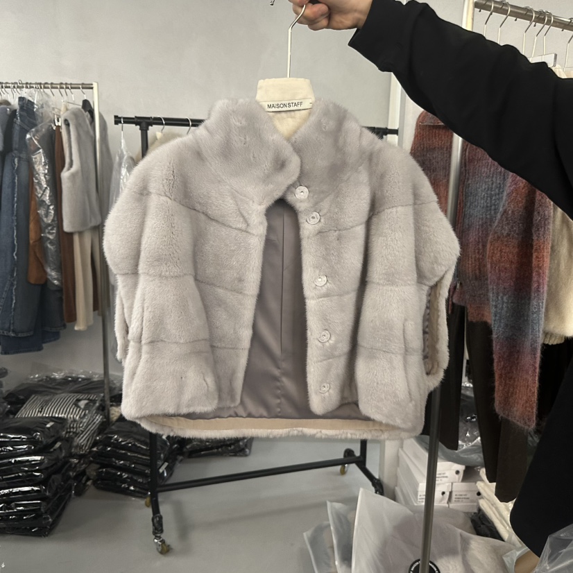 DOUBLE STANDARD/LE SMOKING/MAISONSTAFF東大門㊣代購女裝新款人氣馬甲貂皮MAISONSTAFF馬甲圖色1