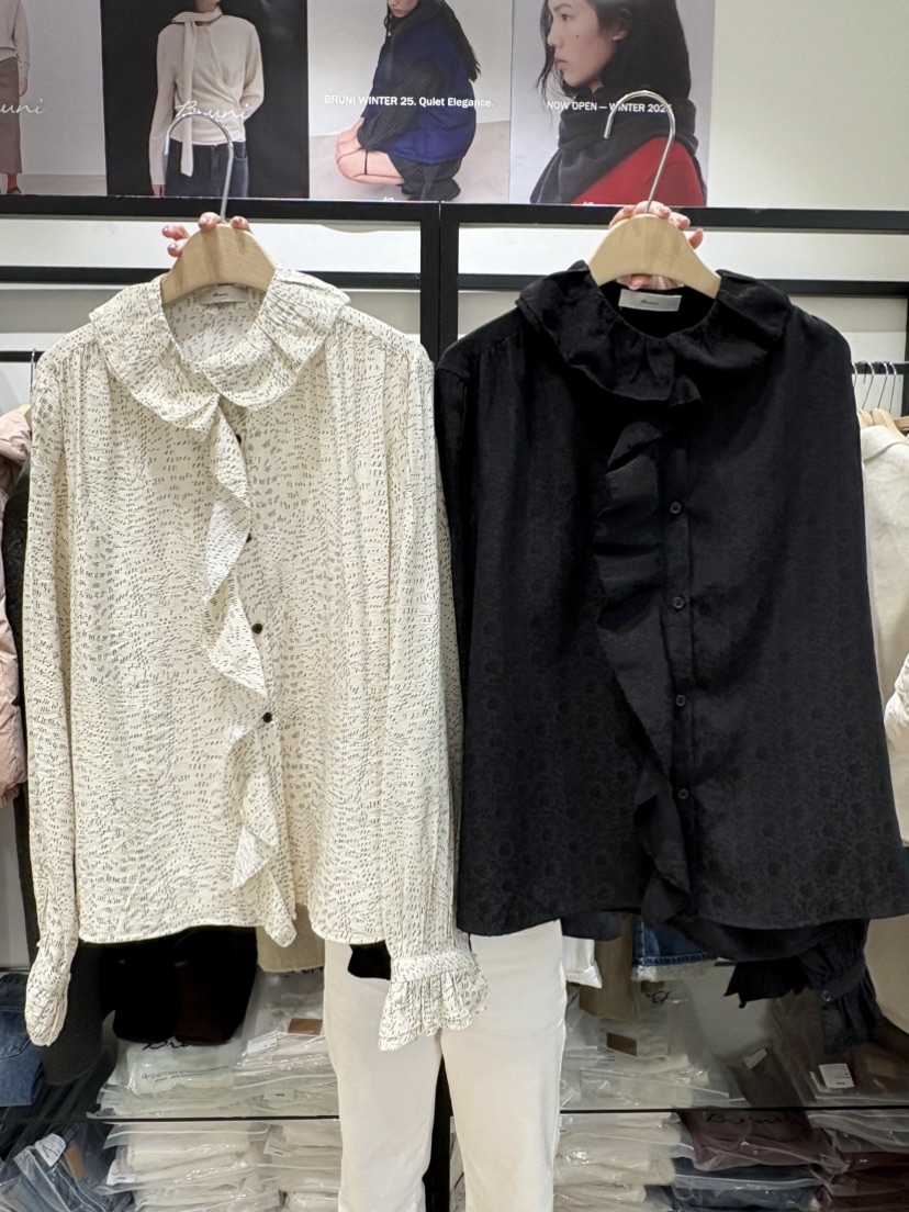 BRUNI/RICOTTA東大門㊣代購女裝新品人氣推薦25秋冬襯衫蕾絲衫BRUNI/RICOTTA襯衫/蕾絲衫