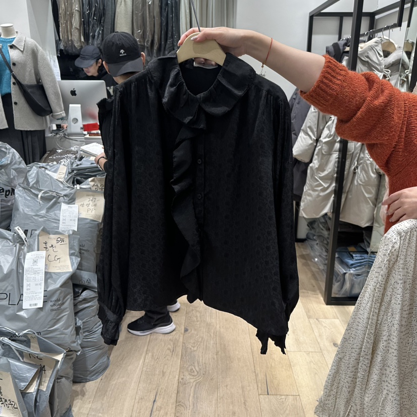 BRUNI/RICOTTA東大門㊣代購女裝新品人氣推薦25秋冬襯衫蕾絲衫BRUNI/RICOTTA襯衫/蕾絲衫圖色2