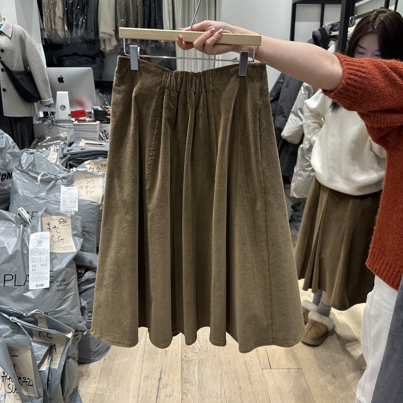 BRUNI/RICOTTA韓國代購㊣女士新品熱賣半身裙中短裙燈心絨BRUNI/RICOTTA半身裙/中短裙