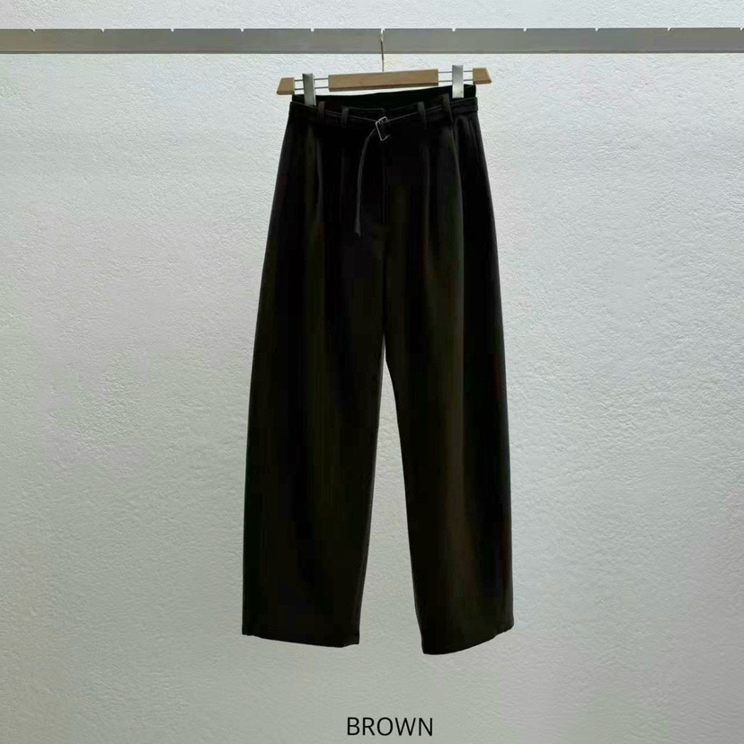 STATEMENT東大門㊣直郵女士新款職業休閑人氣推薦休閑褲含腰帶STATEMENT休閑褲圖色1棕色