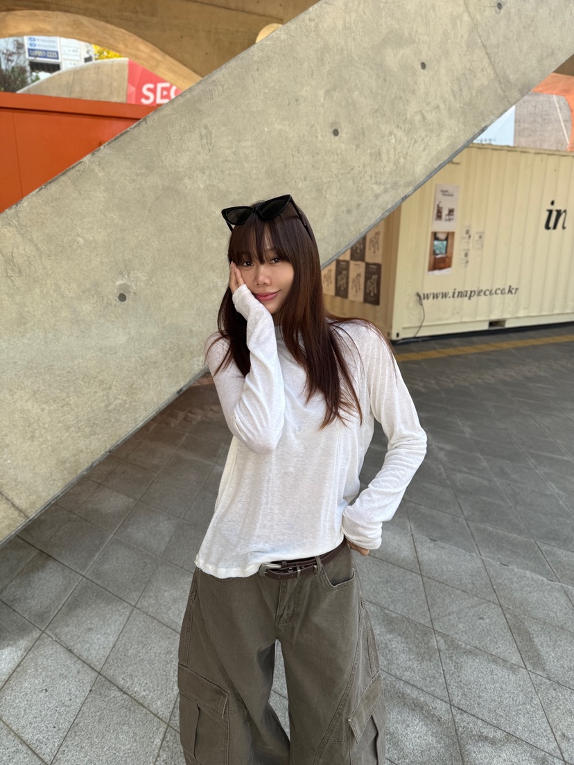 LUMIPLE韓國直郵㊣女裝新品25秋冬推薦休閑熱賣職業長袖T恤LUMIPLE長袖T恤