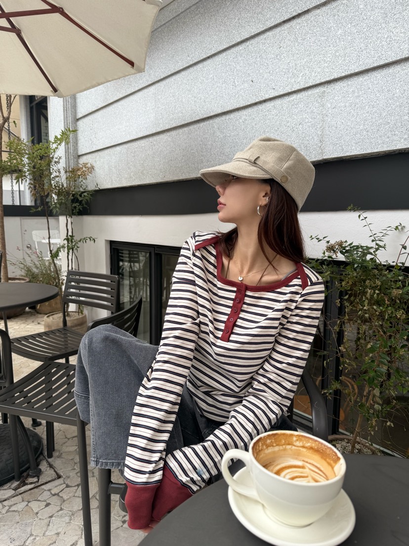 LUMIPLE東大門㊣代購女裝新品休閑職業人氣25秋冬熱賣長袖T恤LUMIPLE長袖T恤