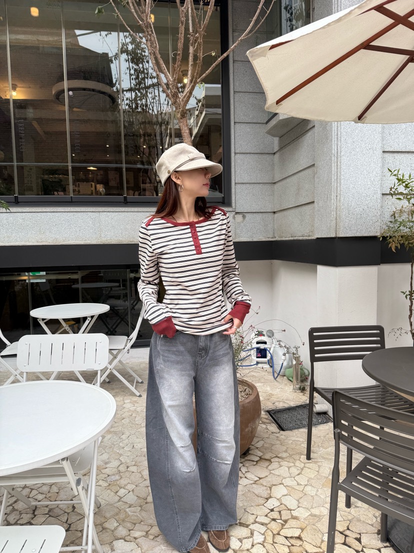 LUMIPLE東大門㊣代購女裝新品休閑職業人氣25秋冬熱賣長袖T恤LUMIPLE長袖T恤