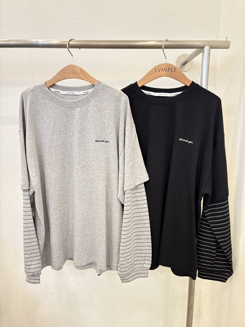 LUMIPLE韓國代購㊣女裝新款25秋冬推薦熱賣人氣長袖T恤假兩件LUMIPLE長袖T恤