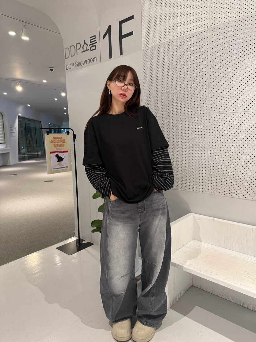 LUMIPLE韓國代購㊣女裝新款25秋冬推薦熱賣人氣長袖T恤假兩件LUMIPLE長袖T恤