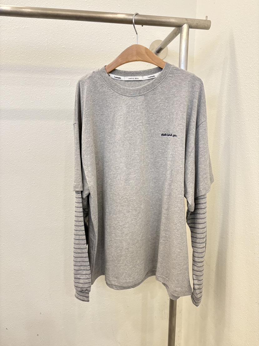 LUMIPLE韓國代購㊣女裝新款25秋冬推薦熱賣人氣長袖T恤假兩件LUMIPLE長袖T恤圖色2