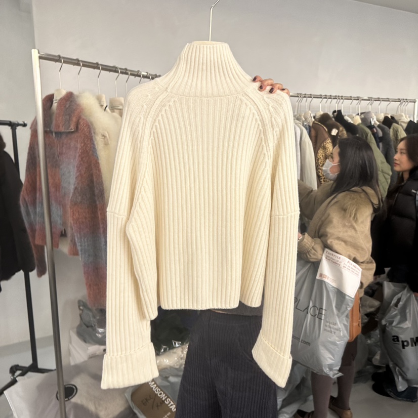 DOUBLE STANDARD/LE SMOKING/MAISONSTAFF東大門㊣實拍女士新品時尚針織衫羊毛高領MAISONSTAFF針織衫圖色1