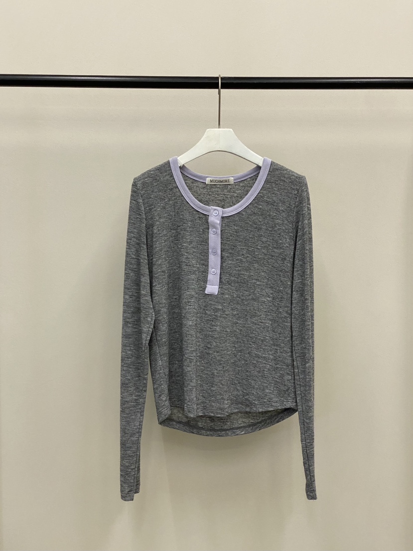 MUCH MORE東大門㊣直郵女裝新品職業休閑熱賣時尚人氣長袖T恤MUCH MORE長袖T恤圖色1