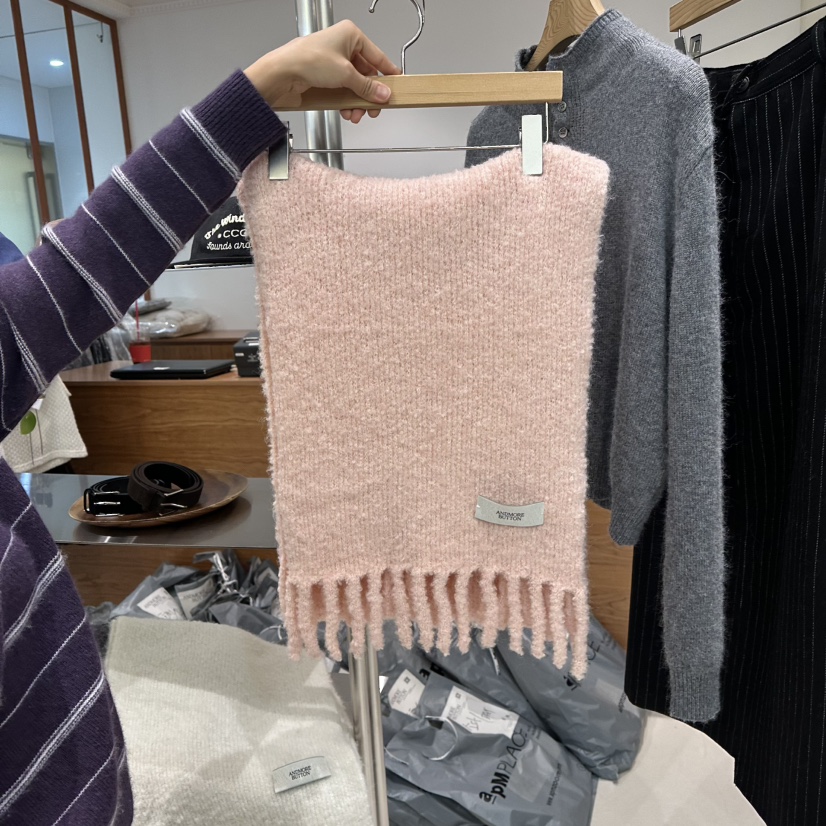 ANDMORE BUTTON東大門㊣實拍女士新款25秋冬圍巾披肩羊毛圍巾ANDMORE BUTTON圍巾/披肩圖色1