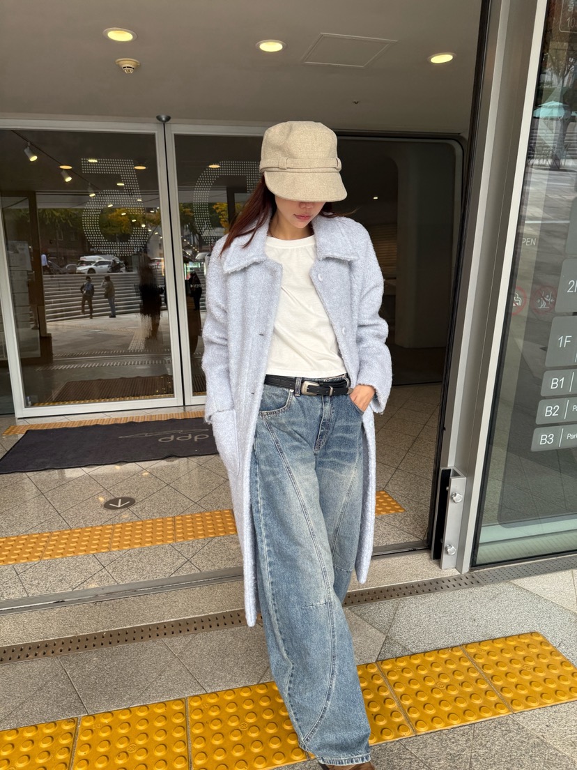 LUMIPLE東大門㊣直郵女裝新款職業人氣25秋冬熱賣中長款大衣LUMIPLE中長款大衣