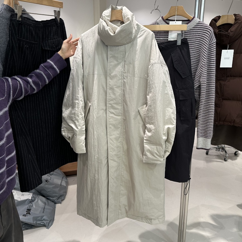 ANDMORE BUTTON韓國代購㊣女士新品推薦長款羽絨服填充鵝絨ANDMORE BUTTON長款羽絨服圖色1