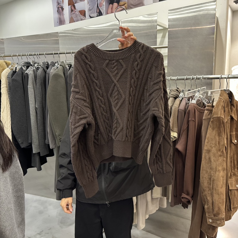PAVEL東大門㊣代購女裝新款25秋冬推薦職業人氣休閑時尚針織衫PAVEL針織衫圖色2