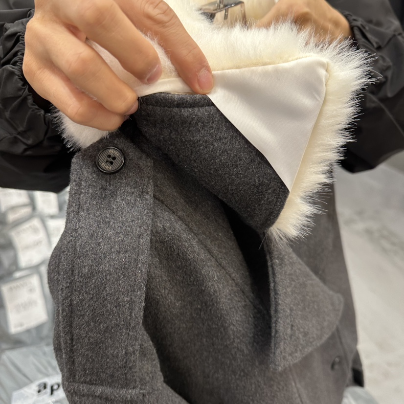 PAVEL韓國直郵㊣女裝新款職業人氣25秋冬夾克含腰帶毛皮雙層PAVEL夾克