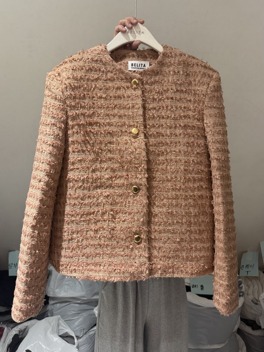 BELITA-L東大門㊣實拍女裝新品熱賣推薦時尚職業夾克粗花呢BELITA-L夾克圖色1