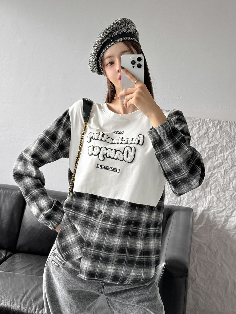 IAAN韓國直郵㊣女裝新款熱賣25秋冬時尚推薦休閑職業長袖T恤iaAn長袖T恤