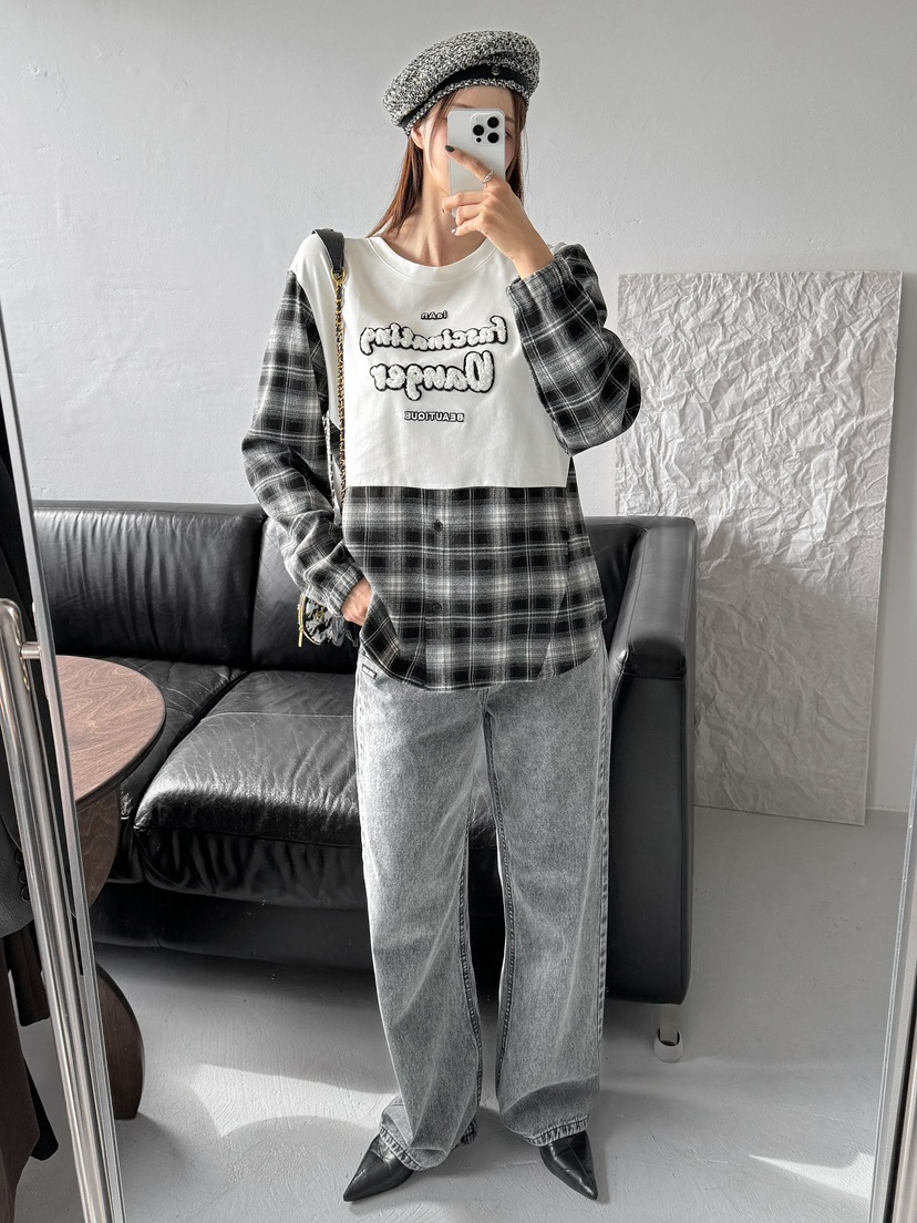 IAAN韓國直郵㊣女裝新款熱賣25秋冬時尚推薦休閑職業長袖T恤iaAn長袖T恤