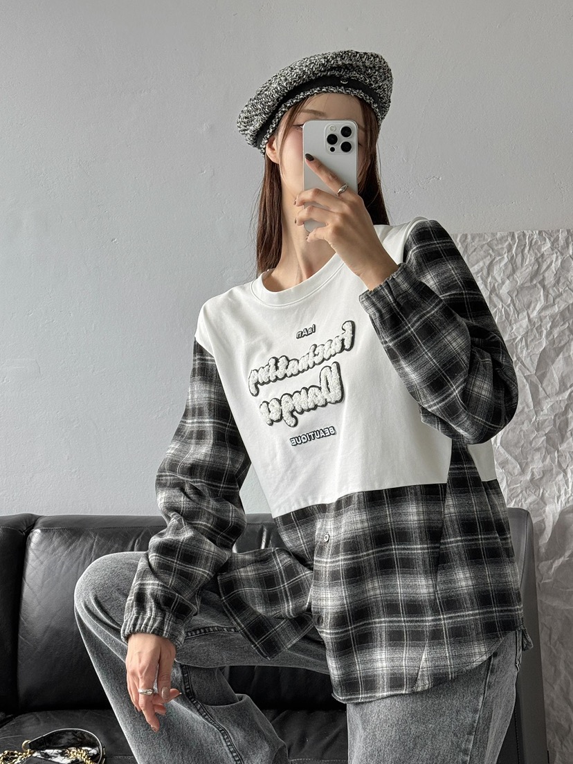 IAAN韓國直郵㊣女裝新款熱賣25秋冬時尚推薦休閑職業長袖T恤iaAn長袖T恤