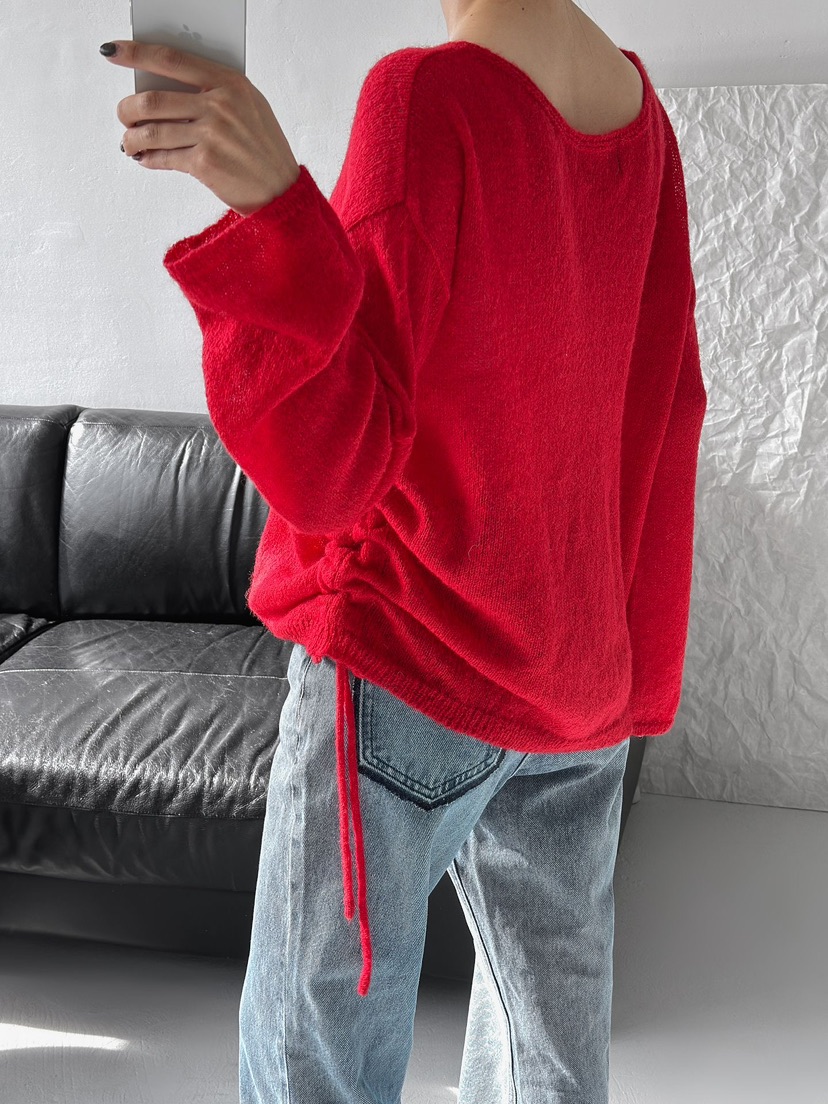 IAAN東大門㊣直郵女裝新款時尚25秋冬熱賣針織衫馬海毛褶皺iaAn針織衫