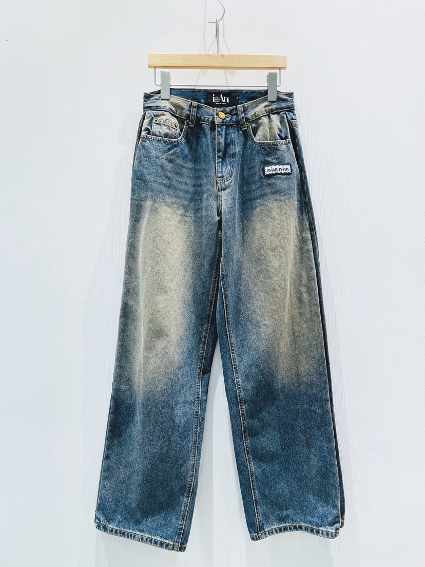 IAAN東大門㊣代購女士新品休閑職業時尚人氣25秋冬熱賣牛仔褲iaAn牛仔褲圖色1