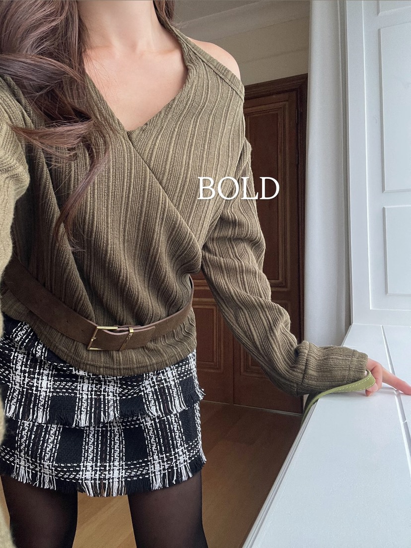 BOLD韓國代購㊣女裝新品25秋冬職業推薦休閑時尚熱賣長袖T恤BOLD長袖T恤