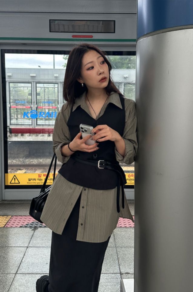 LIVE FOREVER韓國代購㊣女士新品職業時尚人氣休閑襯衫蕾絲衫LIVE FOR_EVER襯衫/蕾絲衫