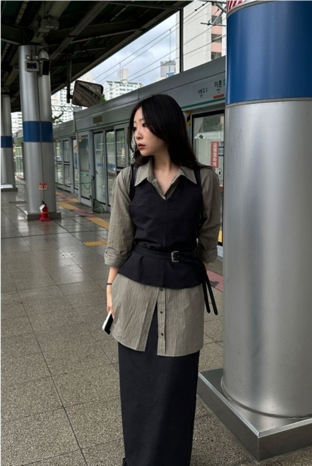 LIVE FOREVER韓國代購㊣女士新品職業時尚人氣休閑襯衫蕾絲衫LIVE FOR_EVER襯衫/蕾絲衫