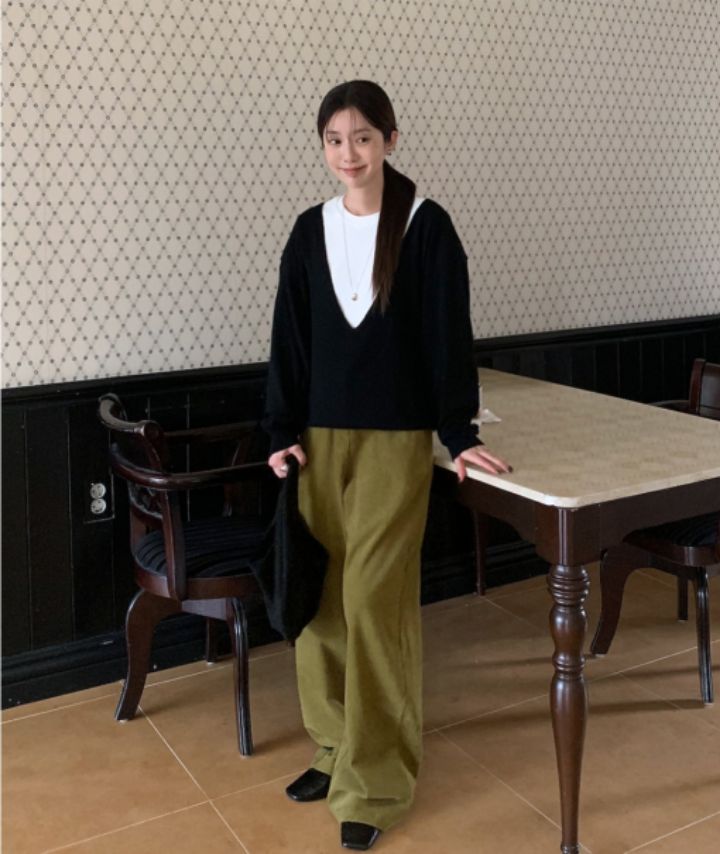 LIVE FOREVER東大門㊣代購女裝新品職業推薦人氣熱賣休閑褲LIVE FOR_EVER休閑褲