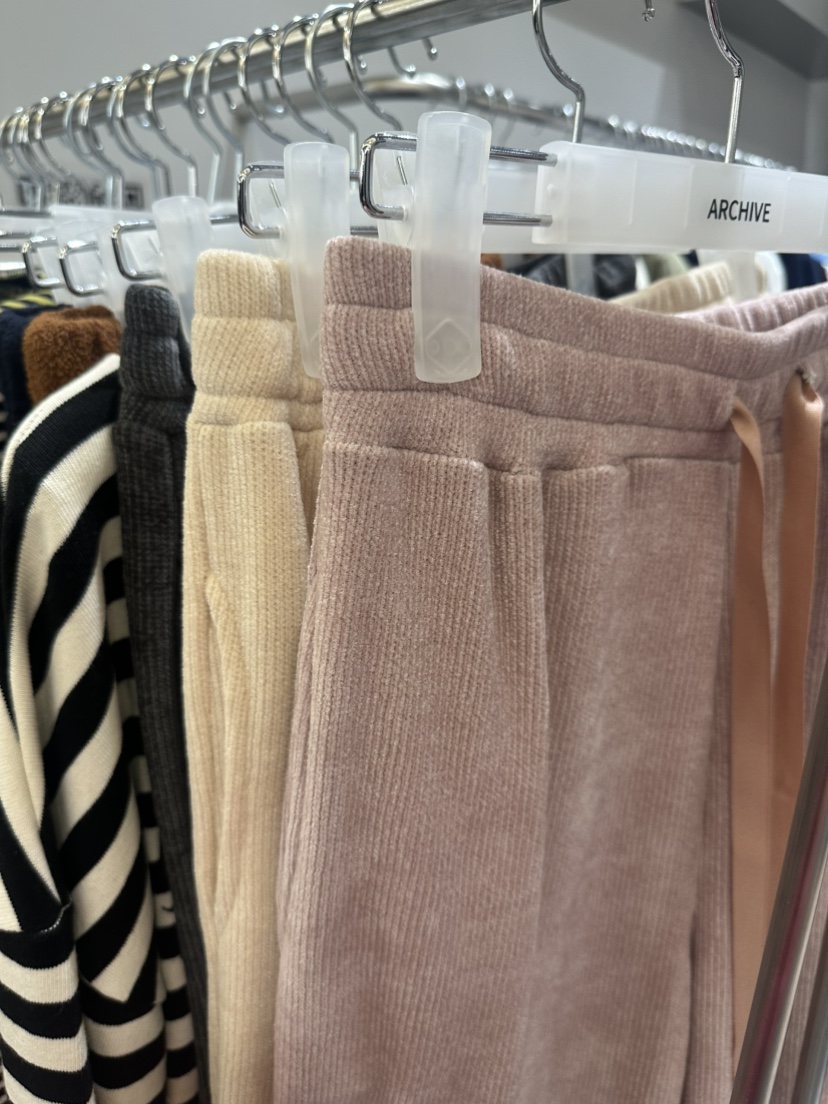 ARCHIVE-P韓國代購㊣女裝新款職業25秋冬時尚休閑褲天鵝絨ARCHIVE-P休閑褲