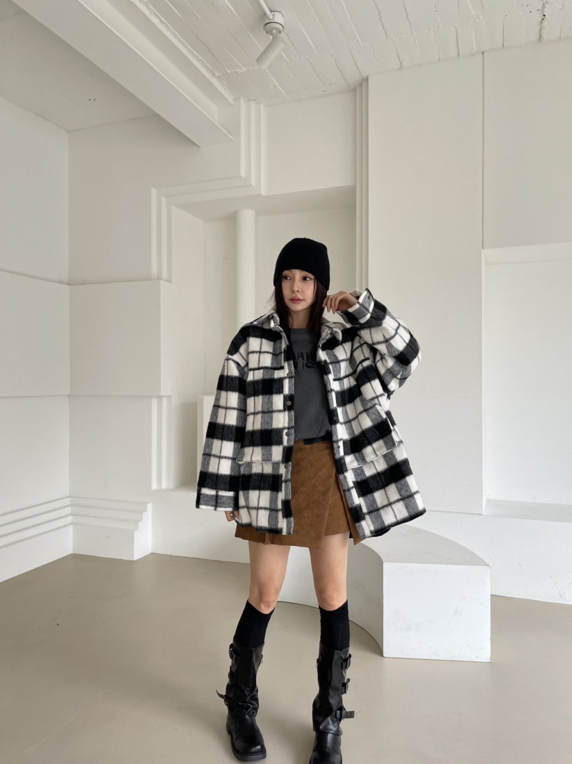 REIZ東大門㊣實拍女士新品職業人氣休閑時尚短款大衣馬海毛REIZ短款大衣