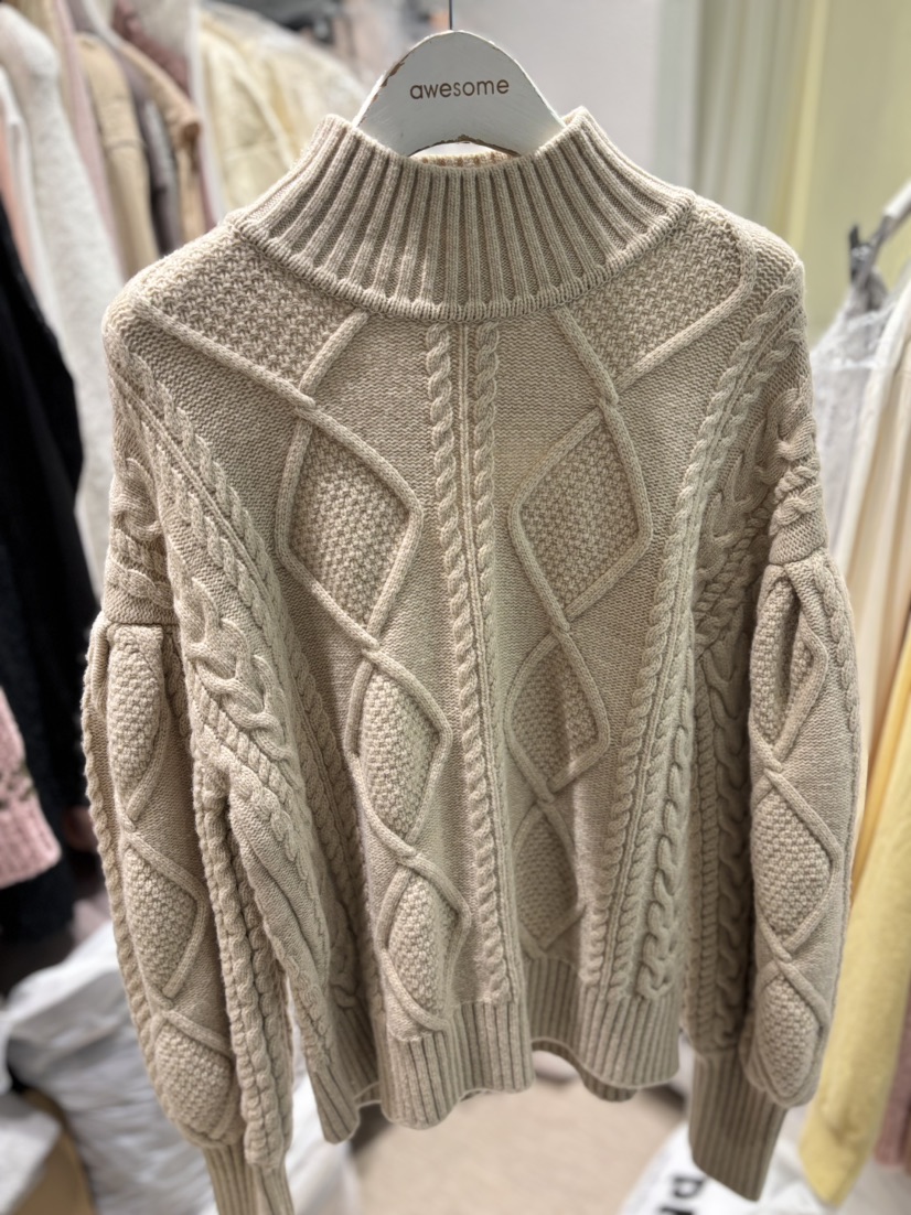 AWESOME-L東大門㊣實拍女裝新品職業推薦25秋冬時尚針織衫AWESOME-L針織衫圖色1