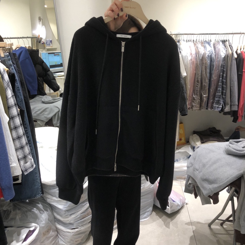 NAVYBURST東大門㊣實拍女裝新品人氣熱賣夾克連帽拉鏈衫毛圈布NAVY BURST夾克圖色2