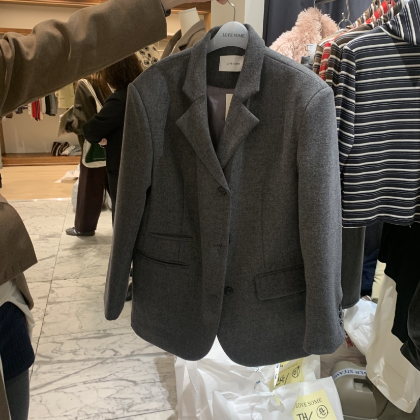 LOVE SOME東大門㊣代購女裝新品熱賣職業推薦時尚夾克羊毛LOVE SOME夾克圖色2