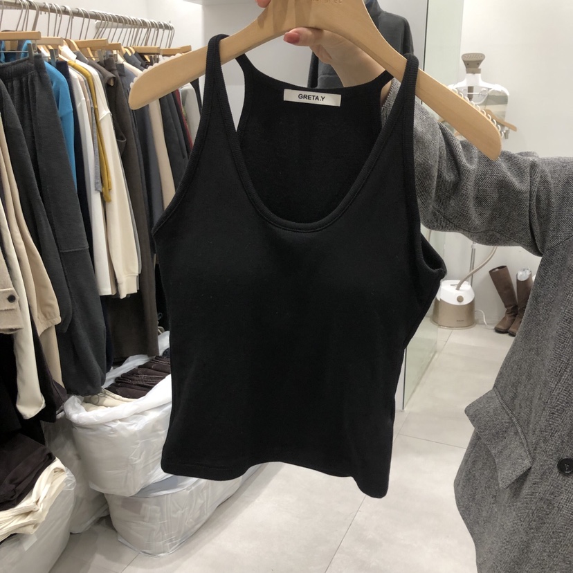 ANN MARGRET東大門㊣直郵女士新品休閑吊帶背心羅紋GRETA.Y吊帶/背心圖色2