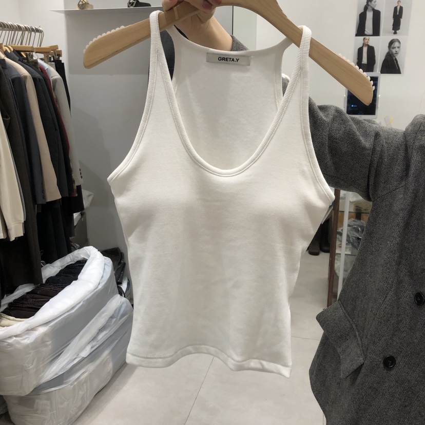 ANN MARGRET東大門㊣直郵女士新品休閑吊帶背心羅紋GRETA.Y吊帶/背心圖色3