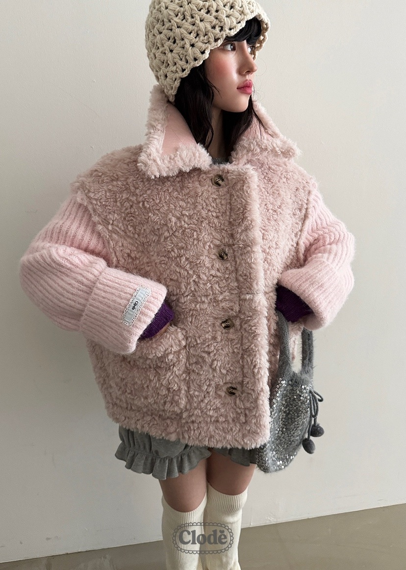 CLODE韓國直郵㊣女裝新品時尚25秋冬熱賣職業人氣夾克兩面可穿CLODE夾克