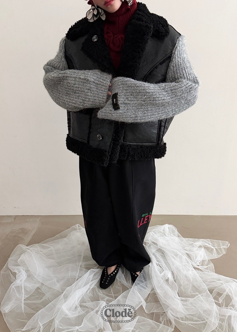 CLODE韓國直郵㊣女裝新品時尚25秋冬熱賣職業人氣夾克兩面可穿CLODE夾克