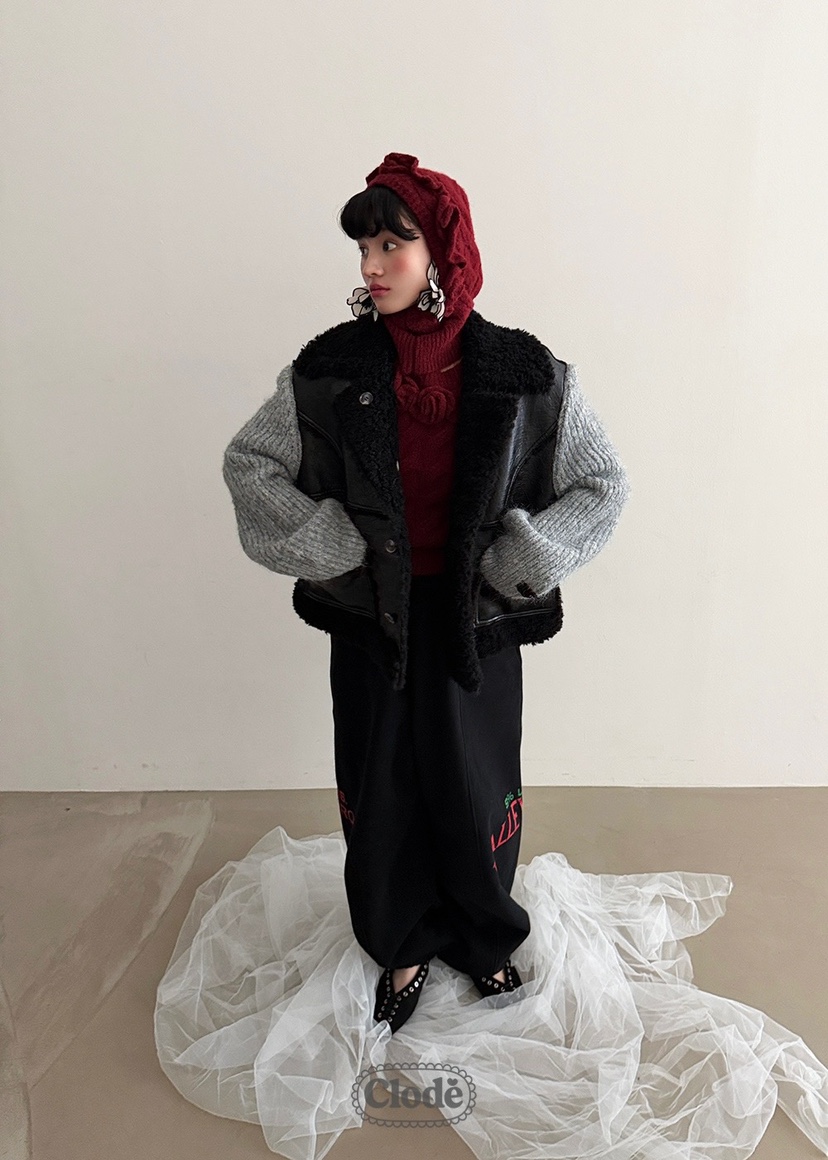 CLODE韓國直郵㊣女裝新品時尚25秋冬熱賣職業人氣夾克兩面可穿CLODE夾克