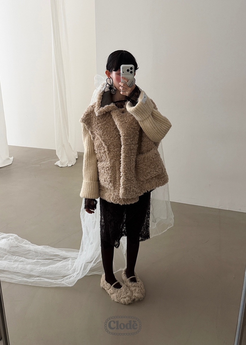 CLODE韓國直郵㊣女裝新品時尚25秋冬熱賣職業人氣夾克兩面可穿CLODE夾克