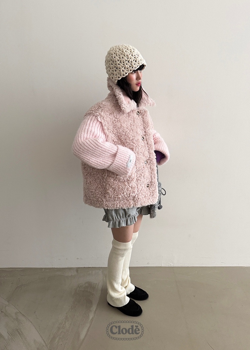 CLODE韓國直郵㊣女裝新品時尚25秋冬熱賣職業人氣夾克兩面可穿CLODE夾克